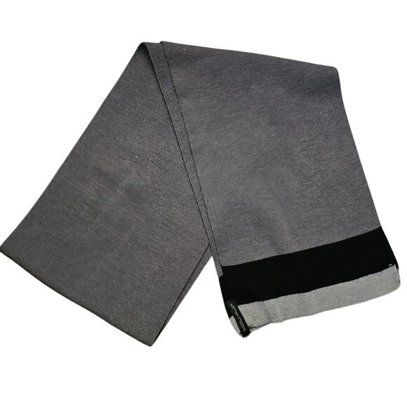 Nicole Miller Womens Black White Gray Color Block Wool Winter Scarf Lightweight - Picture 1 of 3